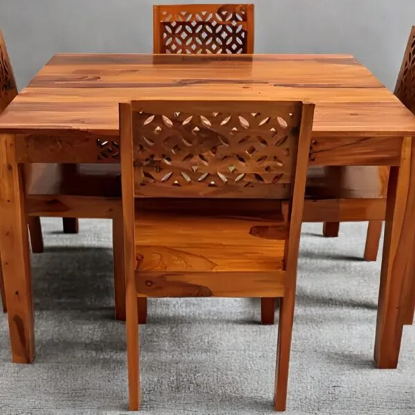 CNC Design Solid Sheesham Wood Dinig Table