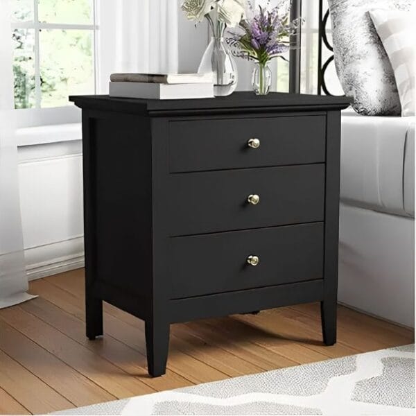 Solid Sheesham Wood Bedside Table – Warm Chestnut Finish