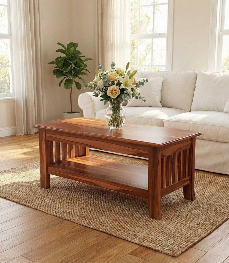 Sheesham wood coffee table for living room – solid wooden center table