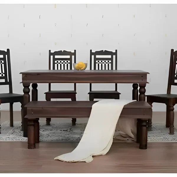 Solid Sheesham Wood Six Seater Dining Set For Dining Room/Hotel/ Café |