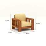 Outer Sofa Set 1 Seater Dimensions 29x28x32 inch Sheesham Wood