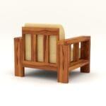 Outer Sofa Set 1 Seater Back View Natural Wood Finish