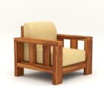 Outer Sofa Set 1 Seater Side View Solid Sheesham Wood Frame