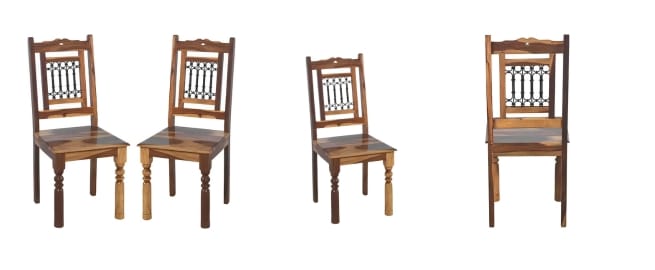 Sheesham Chair with Iron Back