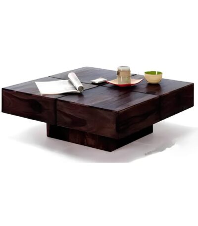 Sheesham Wood Square Coffee Table – Dark Finish