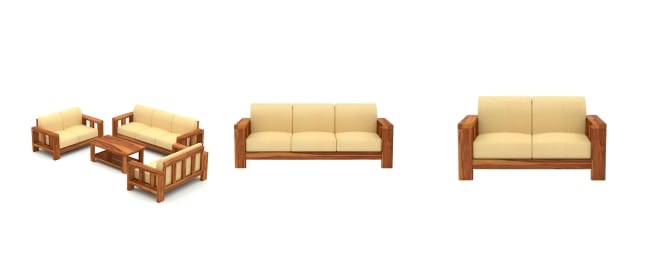 Wooden Seven Seater Sofa