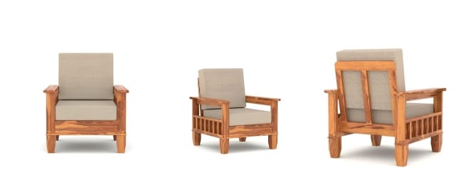 Sheesham Wooden 1 Seater Sofa
