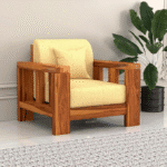 Outer One Seater Sofa Sheesham Wood Cream Cushions