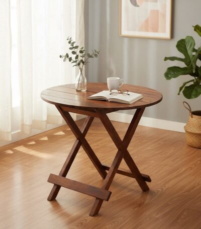 Sheesham Wood Folding Round Table