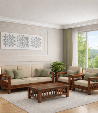 Sheesham Wood Pocket Sofa Set 3+1+1 - Laxmi Furniture