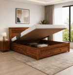 Kuber Sheesham Wood Hydraulic Bed King Size — Laxmi Furniture Rajasthan
