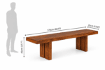 Sheesham wood dining bench dimensions 175cm length 35cm width 45cm height