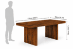 Sheesham wood dining table dimensions 175cm length 90cm width 76cm height