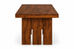 Sheesham wood dining table top close up solid wood honey finish