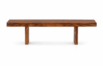 Shesham Wood Dining Bench Front View Natural Brown Finish