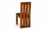 Shesham Wood Dining Chair with Leather Seat Back View Natural Brown Finish