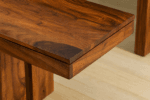 Shesham Wood Dining Table Close Up View Showing Natural Wood Grain Texture