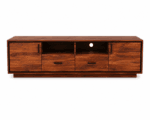 Sheesham Wood TV Unit Natural Polish Side View