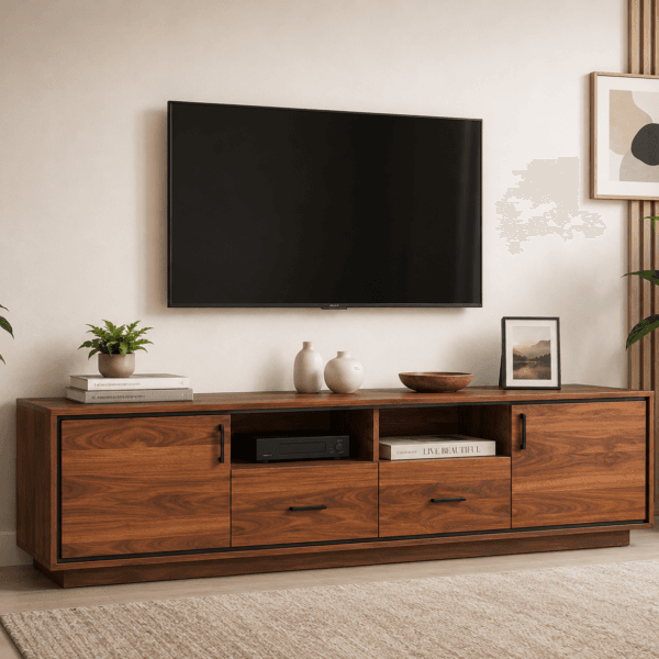 Sheesham Wood TV Unit - Honey Finish