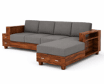 L Shape Sofa 4 Seater in Sheesham Wood Honey Finish