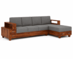 L Shape Sofa Built-in Storage Drawer Sheesham Wood