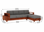 L Shape Sofa Sheesham Wood Corner Design View