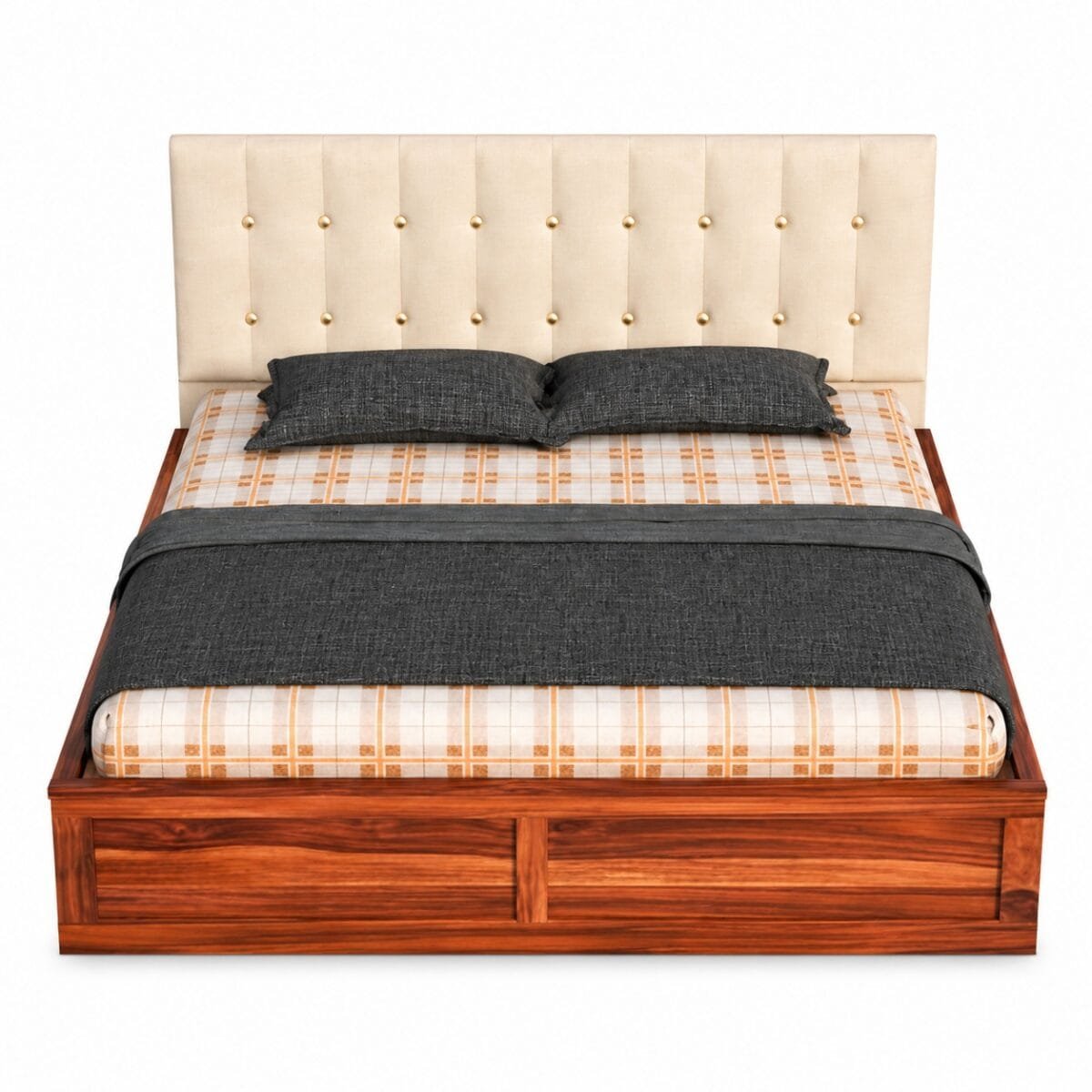 sheesham wood king size storage bed with storage open