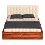 sheesham wood king size storage bed with storage open