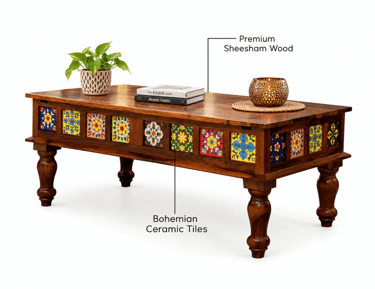 Sheesham wood coffee table dimensions