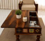 Sheesham wood coffee table in living room decor