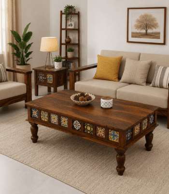 sheesham wood coffee table with storage