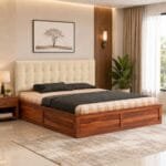 sheesham wood king size storage bed