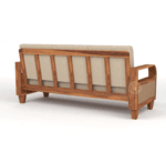 Sheesham Wood Rattan Cane Sofa Honey Finish Side View