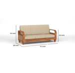 Sheesham Wood Rattan Cane Sofa Honey Finish Living Room