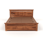 Sheesham Wood Bed with Storage - Kuber Bed Front View