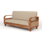Sheesham Wood Rattan Cane Sofa 3 Seater Honey Finish